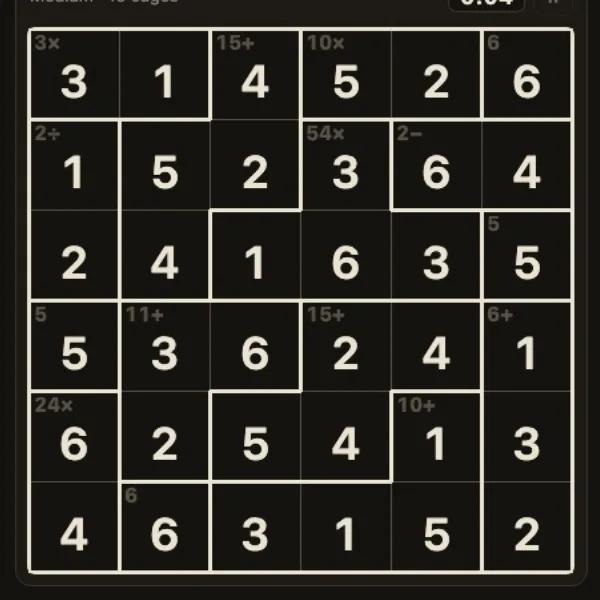Calcudoku: снимок экрана