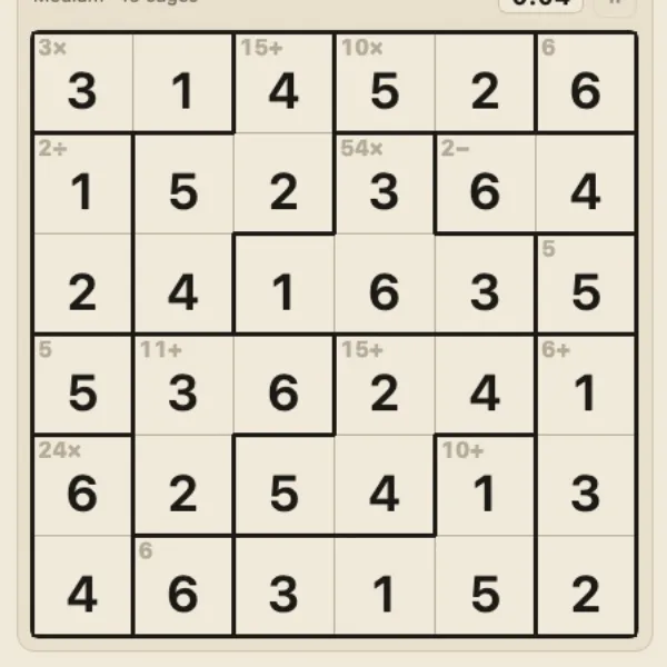 Calcudoku: снимок экрана