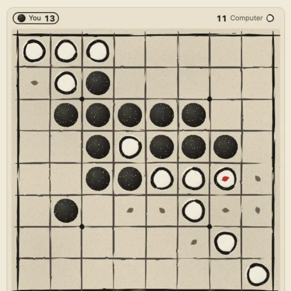 リバーシのゲーム画面